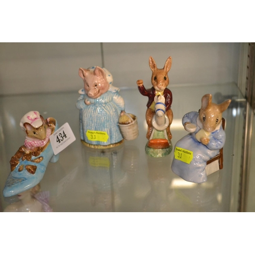 434 - 3x Beswick Beatrix Potter figures & 1 Royal Doulton Bunnykins figure