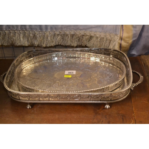 463 - 2 Sheffield plate serving trays