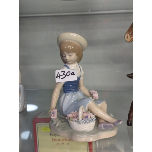 430a - Lladro girl gathering flowers