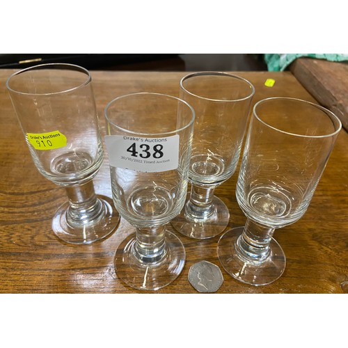 438 - 4 antique liqueur glasses