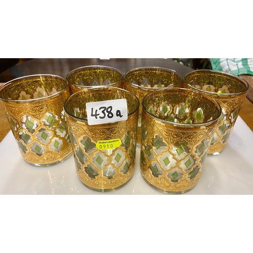 438A - 6 American gilt tumblers