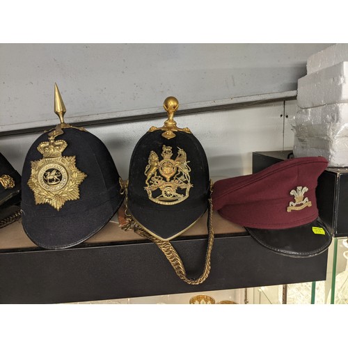 268 - Nine assorted military ceremonial helmets inc. Oxfordshire, East Kent etc.