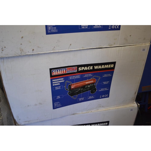 123 - Sealey AB1008 100,000Btu/hr Space Warmer® Paraffin/Kerosene/Diesel Heater with Wheels. New &... 