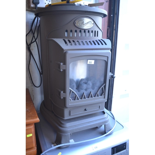 155 - Calor Provence 3kw portable flueless gas stove heater, with cast metal surround and wheeled base.Rec... 