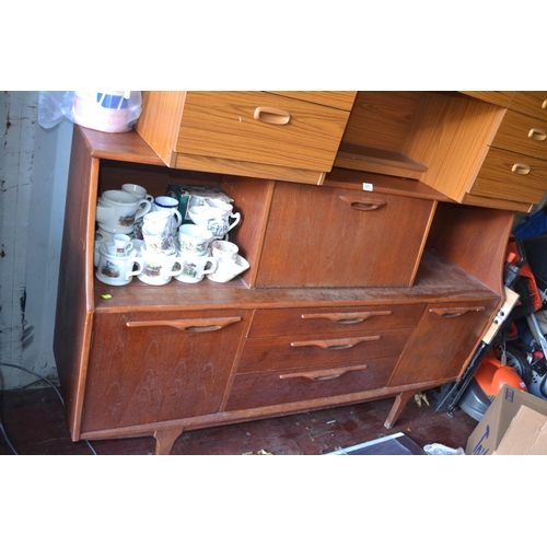 177 - Mid-century Jentique teak sideboard / highboard / cocktail cabinet. Missing sliding glass door secti... 