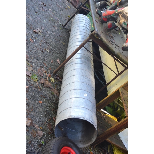 188 - 270cm length of galvanised flue/pipe section. D36cm.