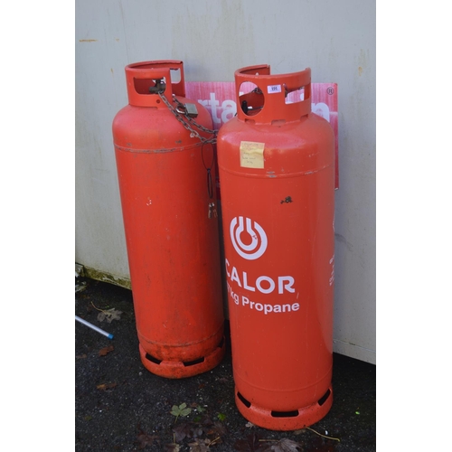 191 - One empty and one nearly half full (gross weight 40kg - approx 6kg of gas contents) 47kg capacity Ca... 