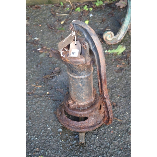 201 - Small cast iron water pump ornament. H41cm