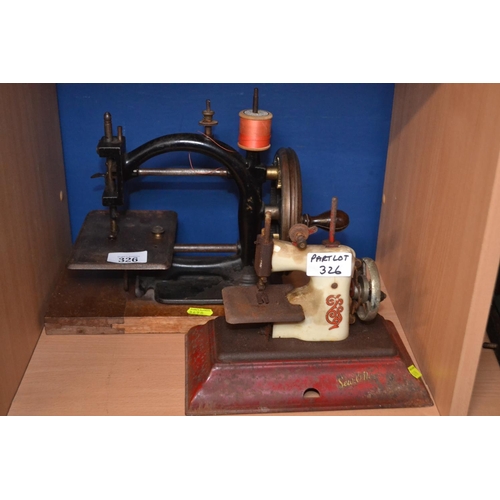 326 - Little Betty style small size sewing machine together with a Guhl & Harbeck's style sewing machi... 