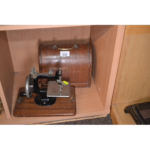 328 - Federation small size sewing machine with wooden case