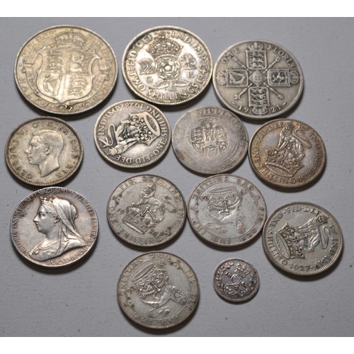 408 - Collection of Victorian and other silver coins, gross weight 91.7 grams