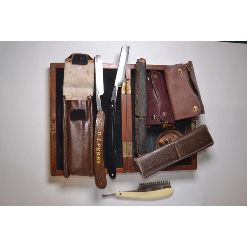 417 - Three razors, including Durham Duplex, Gong & one made in France, together with other items in w... 