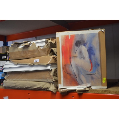74 - Large quantity of prints, abstract female forms. Various sizes.