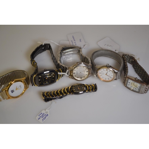 442 - Six assorted quartz watches, including two Breeze Collection, Citizen W.R. 10 bar with date aperture... 