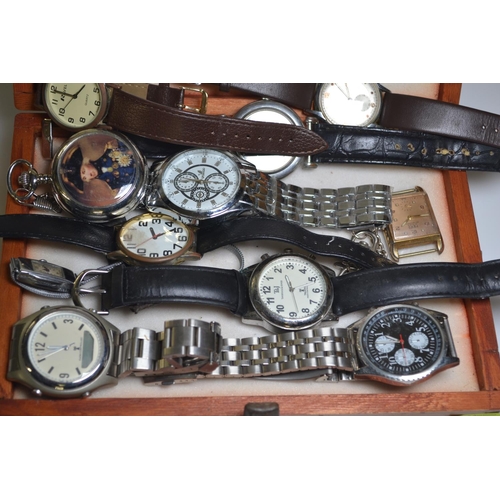 444 - Box of eleven watches, including Roamer 17 jewels with subsidiary seconds, Fero 15 rubis antimagneti... 