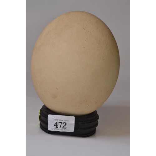 472 - Ostrich egg & stand