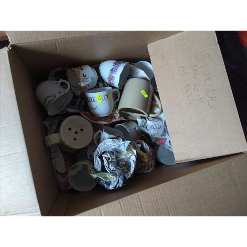 175 - Very large quantity of mostly shaving mugs, 3 large boxes & 1 shelf full.