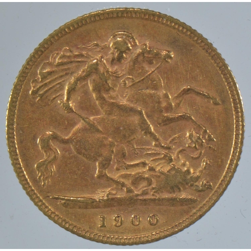 3 - 1900 Victoria (Old Head) half sovereign