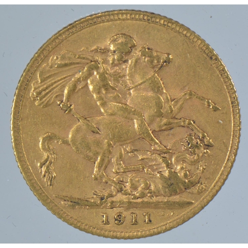 4 - 1911 George V full sovereign