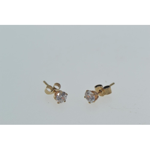 45 - Three pairs of 9ct gold & gem set ear studs, gross weight 2 grams