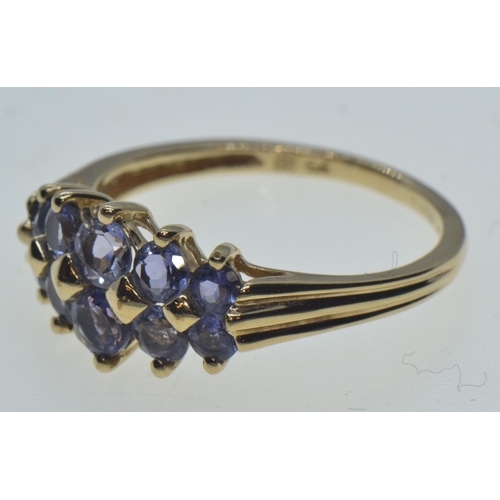 64 - 9ct gold & tanzanite ring, size N1/2, 2.19 grams