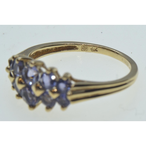 64 - 9ct gold & tanzanite ring, size N1/2, 2.19 grams