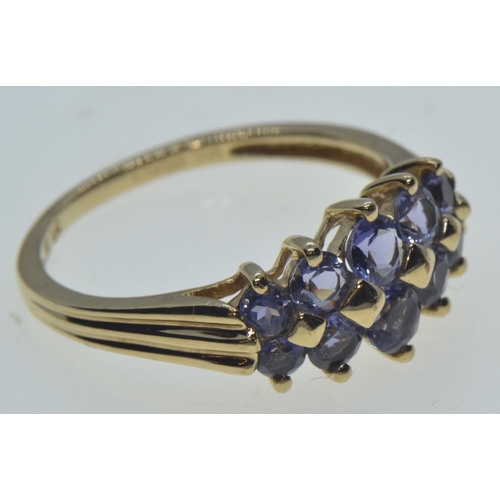 64 - 9ct gold & tanzanite ring, size N1/2, 2.19 grams