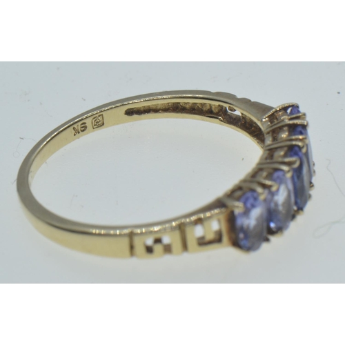 67 - 9ct gold & tanzanite ring, size O1/2, 1.76 grams