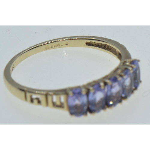 67 - 9ct gold & tanzanite ring, size O1/2, 1.76 grams