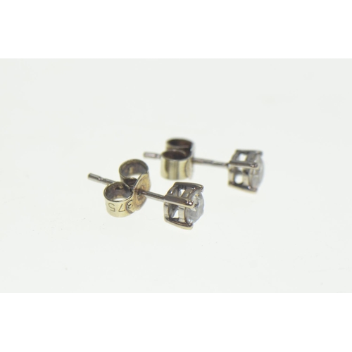 95 - Pair of 18ct white gold & diamond ear studs, approx. 0.17 carat each, with later 9ct white gold ... 