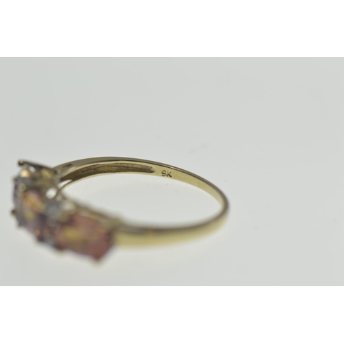 115 - 9ct gold, twilight topaz & diamond ring, size Q, gross weight 1.94 grams