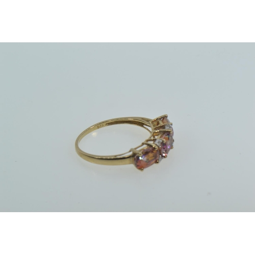 115 - 9ct gold, twilight topaz & diamond ring, size Q, gross weight 1.94 grams