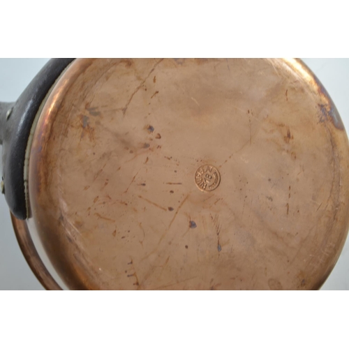 297 - Four Bourgeat stainless steel lined copper lidded saucepans inc. 18, 2x16 and 14, together with a co... 