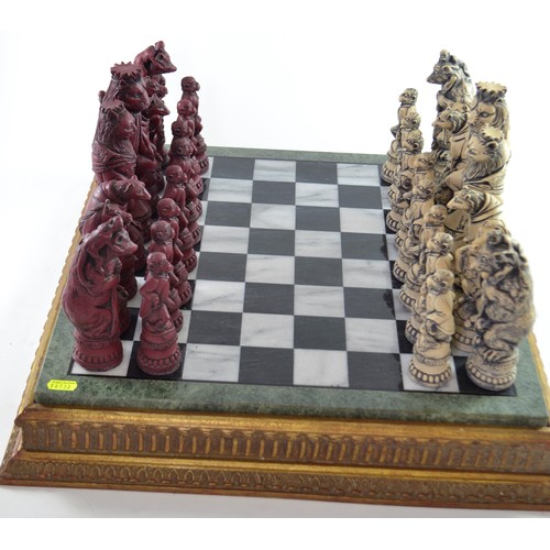 Resin Reynard the Fox inspired chess pieces, together with Compton and ...