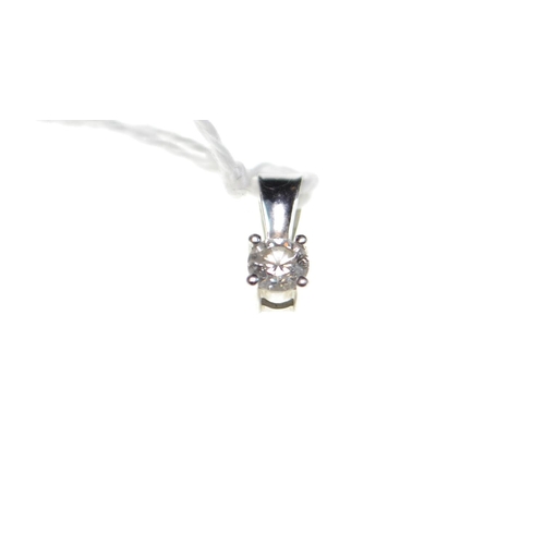 93 - 9ct white gold pendant set with a single diamond weighing approximately 0.33 carat, length 12mm