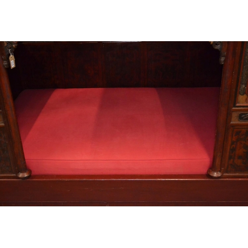 528 - An impressive Chinese carved hardwood marriage bed. Length 230cm x 224cm high x 170cm wide. Breaks d... 