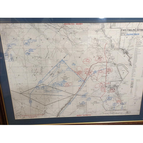 423 - Four Gulf War campaign maps dated Feb. 25th to 28th 1991, last 4 days of Desert Storm. scale 1:500,0... 