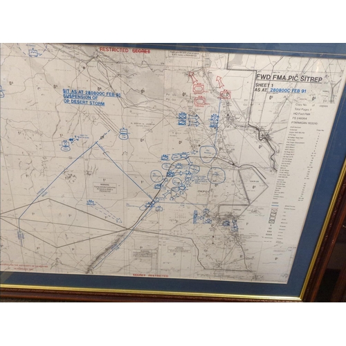 423 - Four Gulf War campaign maps dated Feb. 25th to 28th 1991, last 4 days of Desert Storm. scale 1:500,0... 