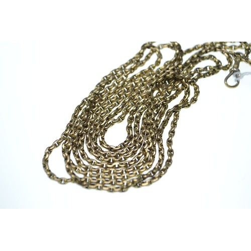 28A - Yellow metal doubled belcher chain, tests positive for 9ct gold, circumference approximately 770mm,&... 