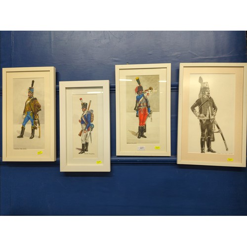 427 - STEVEN PALATKA (US) Three watercolours of Napoleonic soldiers and one pencil drawing, all signed by ... 