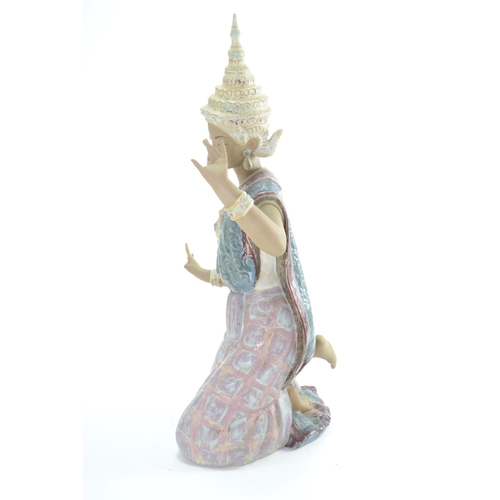 726 - Lladro figure of a Thai dancing girl by Vincente Martinez, model 2069, 43.5cm height, two digits mis... 