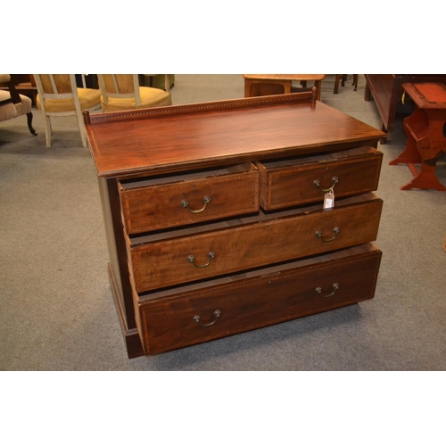 1099 - Edwardian mahogany two over two chest of drawers. 107cm wide x 56cm deep x 85cm high.