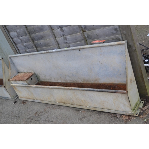 111 - Large galvanised water trough. L206cm H77cm D23cm