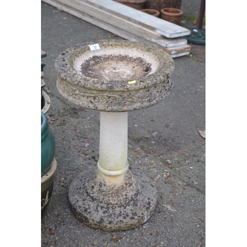 17 - Concrete bird bath. H68cm D42cm