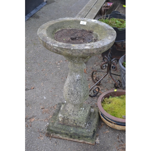 19 - Concrete bird bath. H72cm D45cm