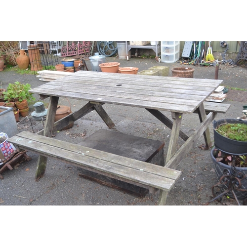 21 - Hardwood Picnic table. L150cm H75cm