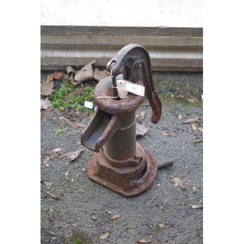 39 - Small cast garden water pump. H40cm