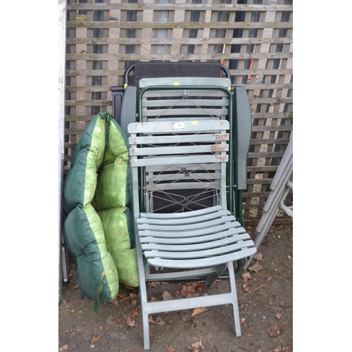 49 - 4 various folding garden chairs