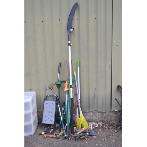 56 - Collection of various long handled gardening tools etc.