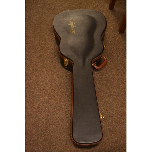 614 - Epiphone lined hard case for Acoustic guitar in excellent condition.